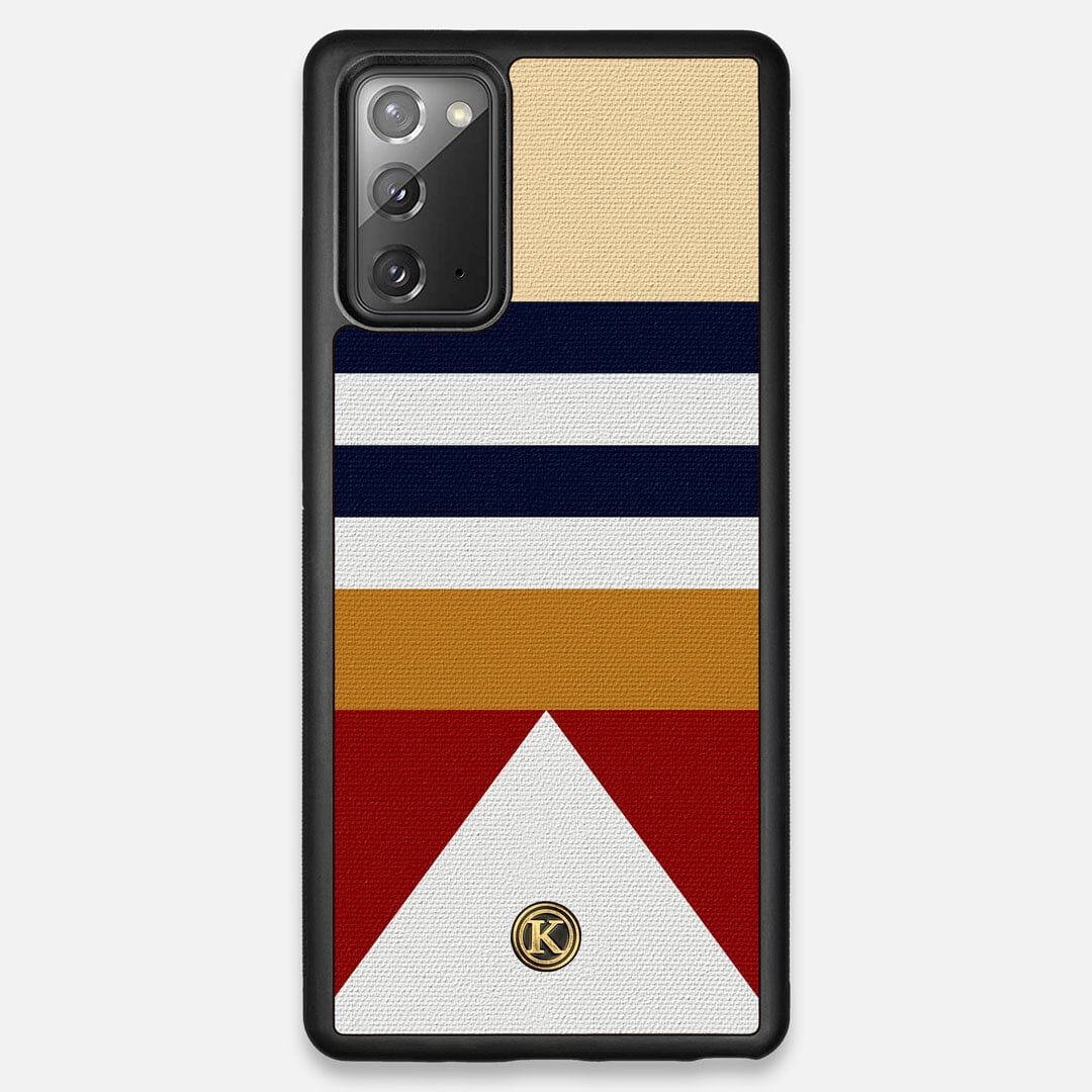 Front view of the Lodge Adventure Marker in the Wayfinder series UV-Printed thick cotton canvas Galaxy Note 20 Case by Keyway Designs