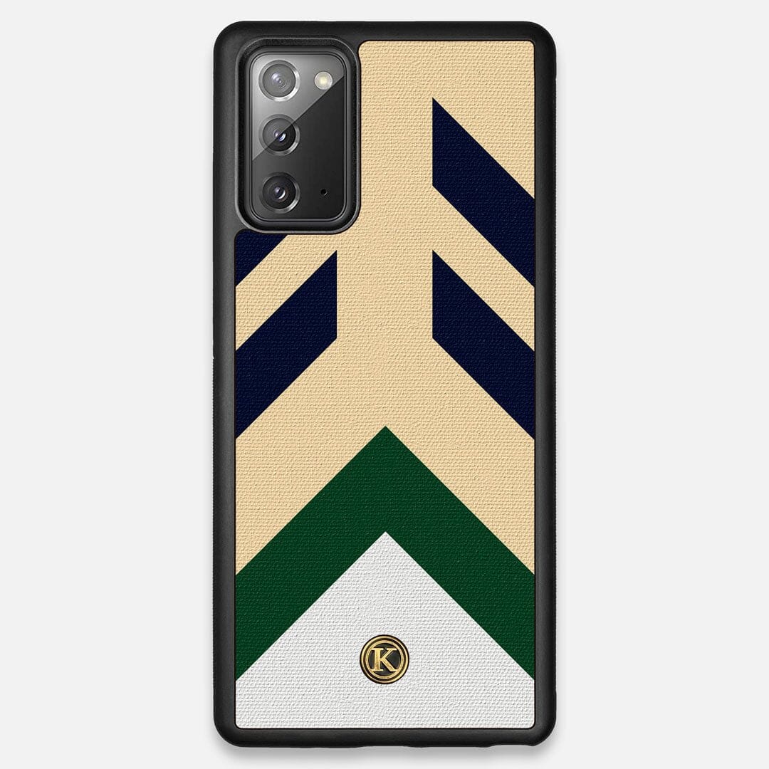 Front view of the Passage Adventure Marker in the Wayfinder series UV-Printed thick cotton canvas Galaxy Note 20 Case by Keyway Designs