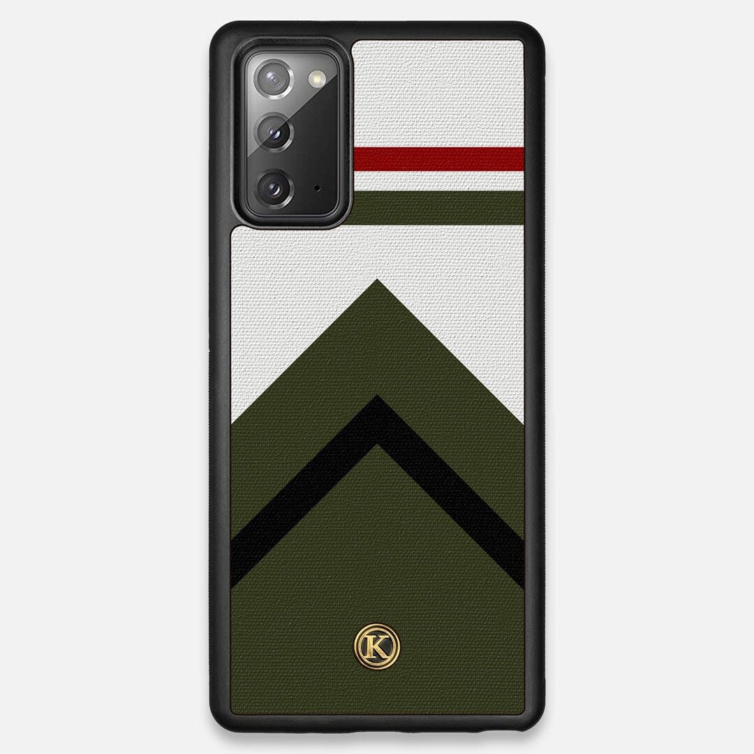 Front view of the Peak Adventure Marker in the Wayfinder series UV-Printed thick cotton canvas Galaxy Note 20 Case by Keyway Designs