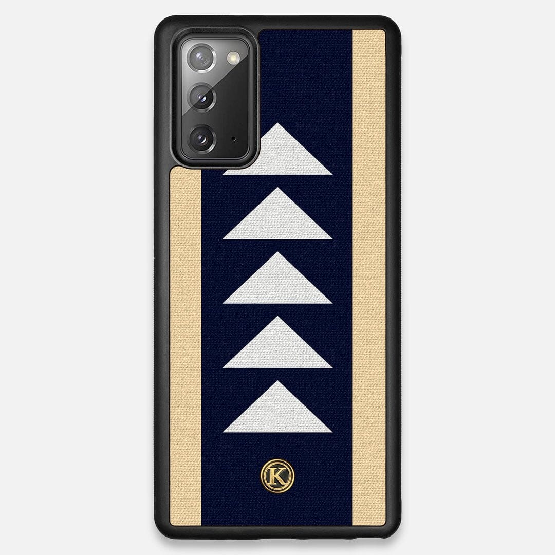 Front view of the Track Adventure Marker in the Wayfinder series UV-Printed thick cotton canvas Galaxy Note 20 Case by Keyway Designs