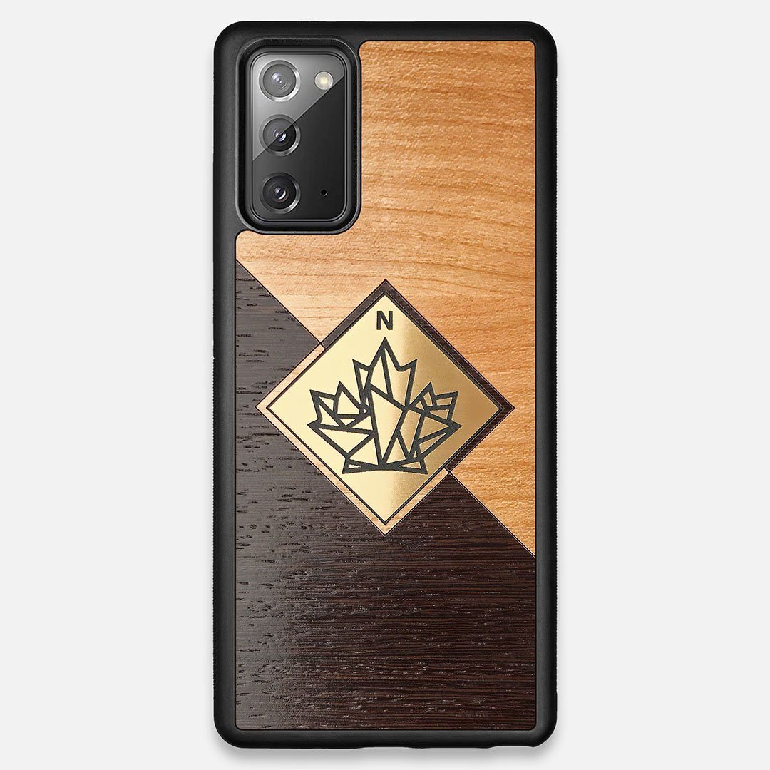 Front view of the True North by Northern Philosophy Cherry & Wenge Wood Galaxy Note 20 Case by Keyway Designs