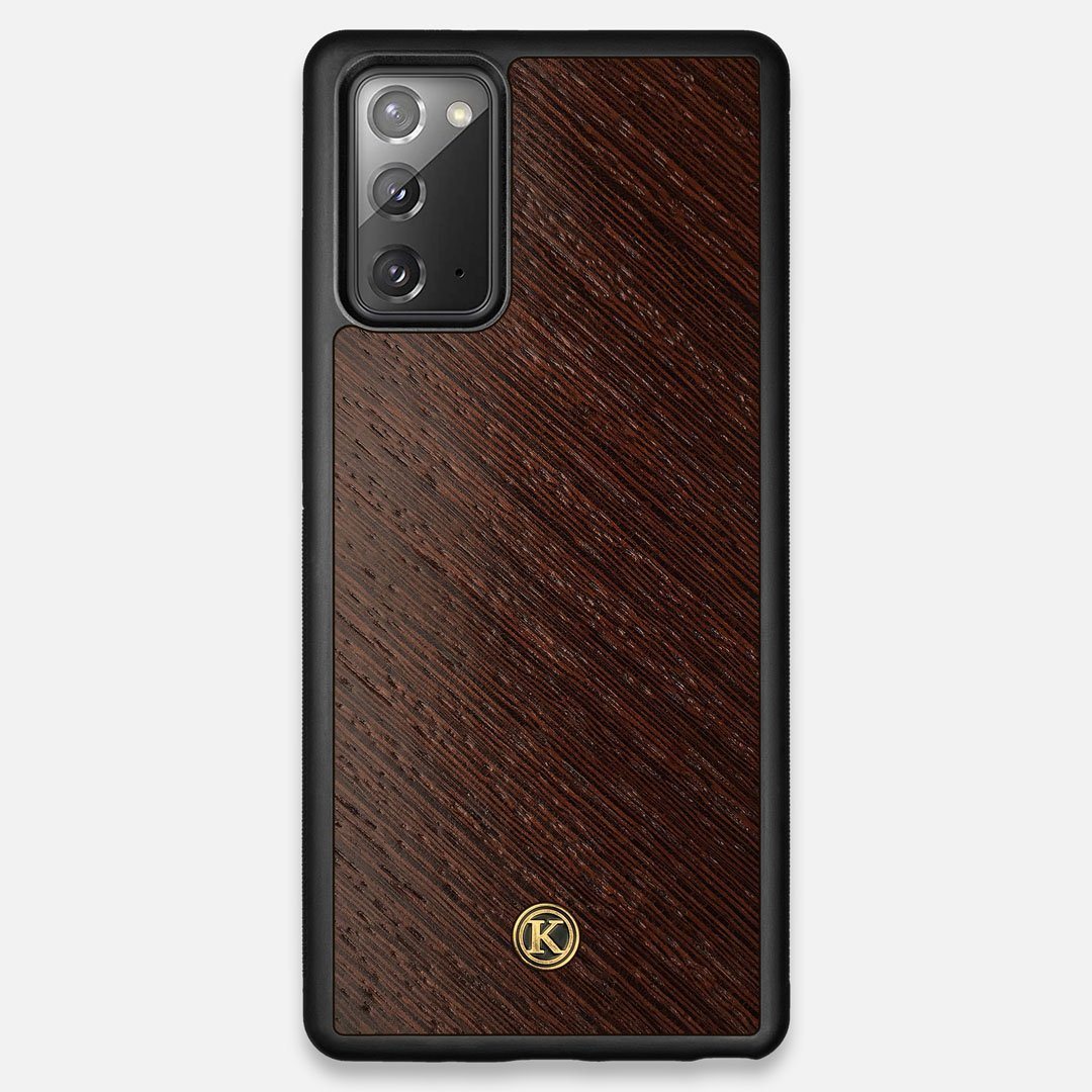 Front view of the Wenge Pure Minimalist Wood Galaxy Note 20 Case by Keyway Designs