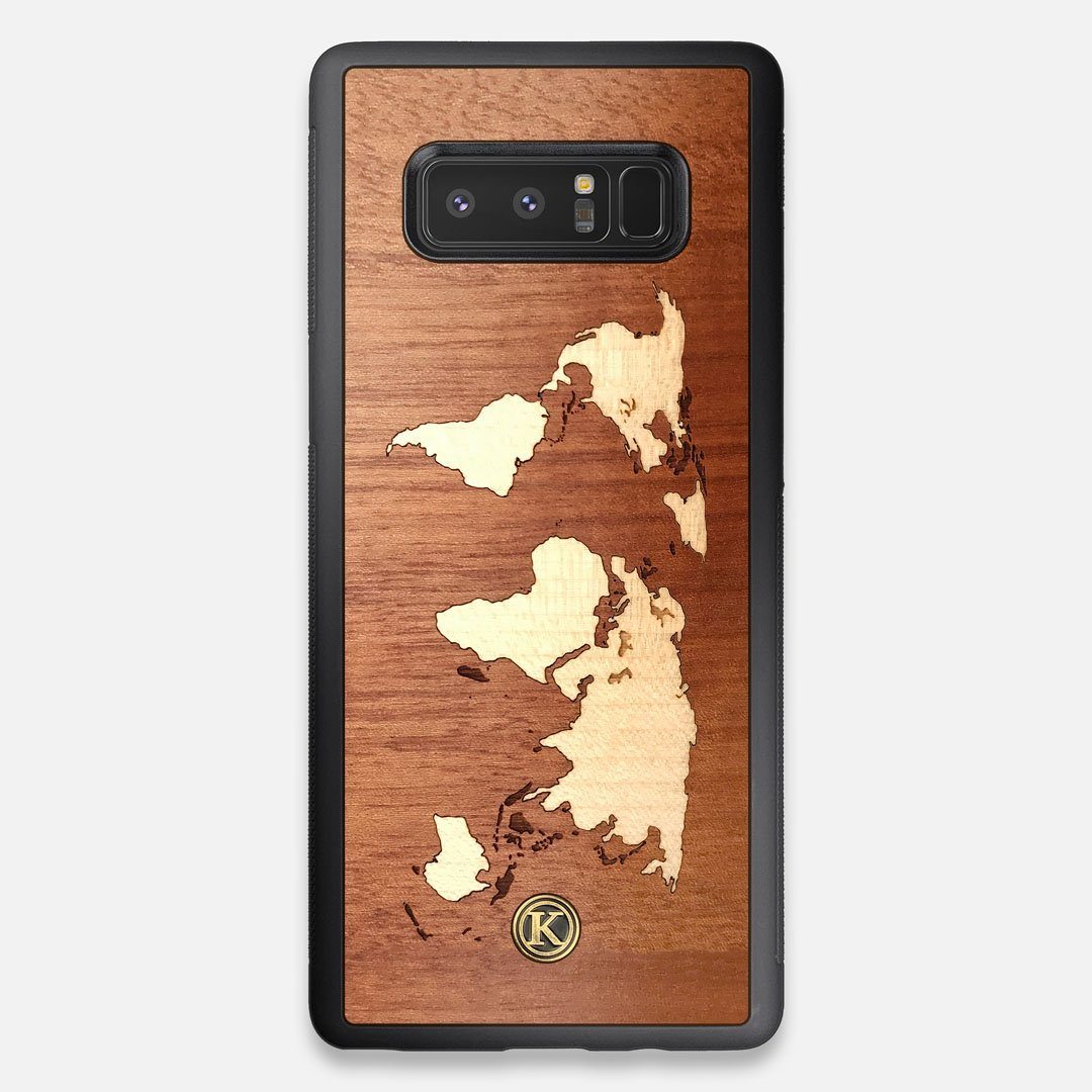 Front view of the Atlas Sapele Wood Galaxy Note 8 Case by Keyway Designs