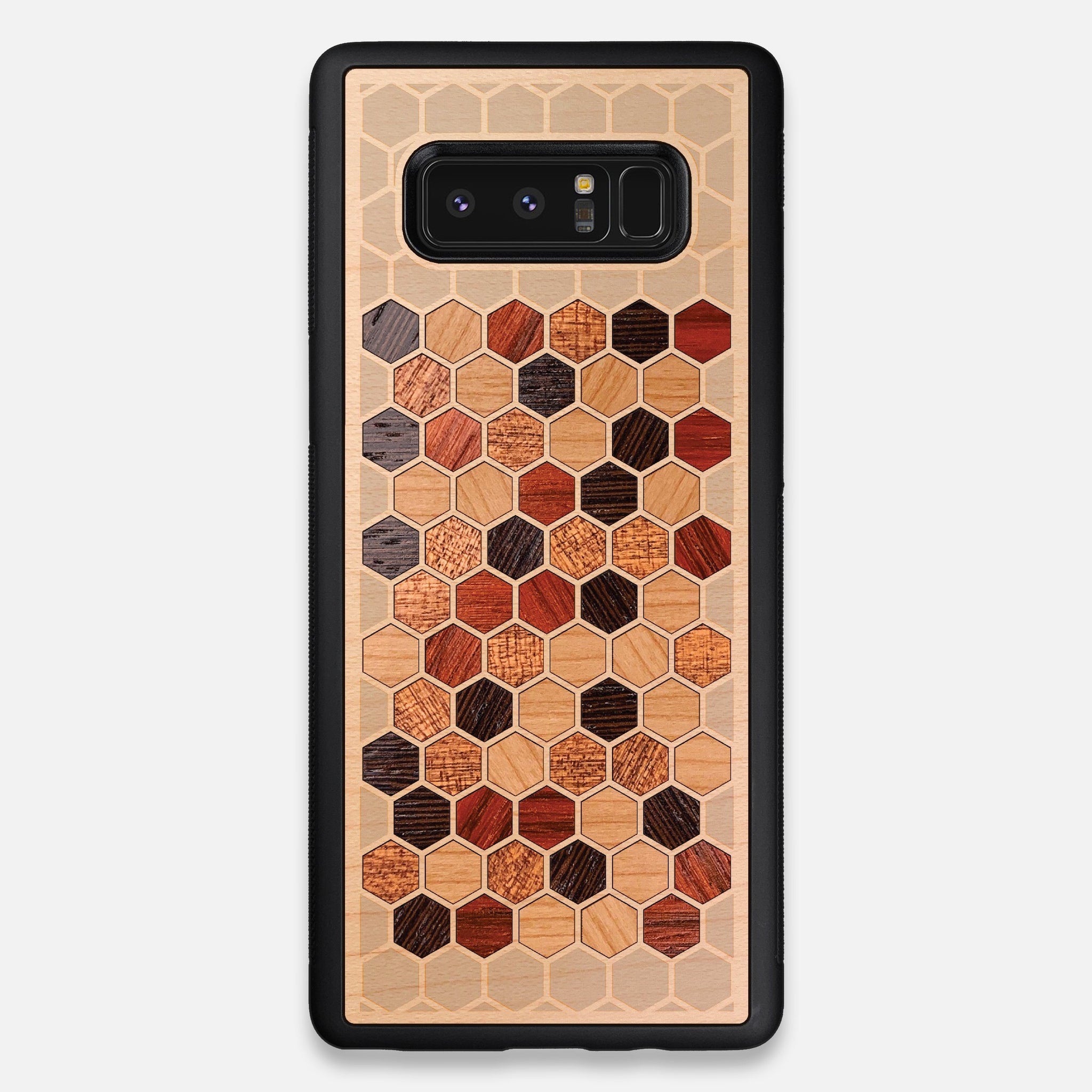 Front view of the Cellular Maple Wood Galaxy Note 8 Case by Keyway Designs
