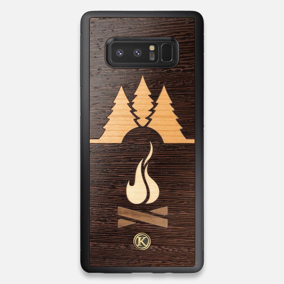 Front view of the Nomad Campsite Wood Galaxy Note 8 Case by Keyway Designs