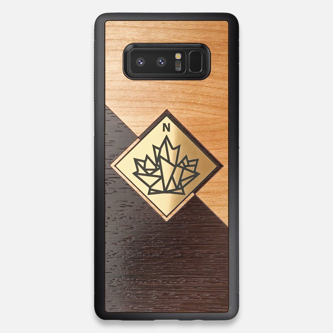 Front view of the True North by Northern Philosophy Cherry & Wenge Wood Galaxy Note 8 Case by Keyway Designs