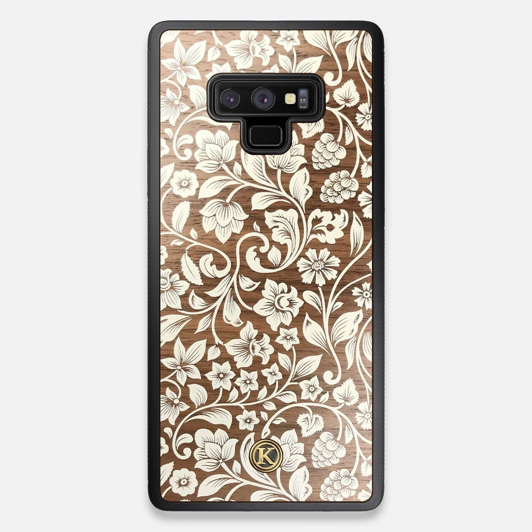 Front view of the Blossom Whitewash Wood Galaxy Note 9 Case by Keyway Designs