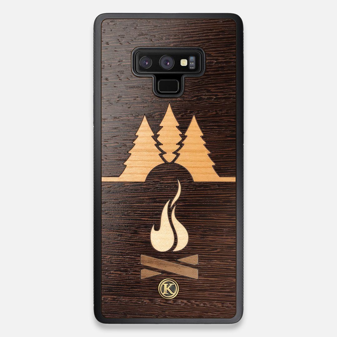 Front view of the Nomad Campsite Wood Galaxy Note 9 Case by Keyway Designs