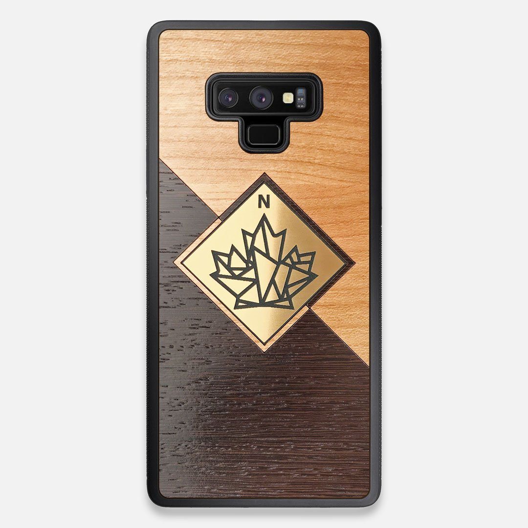 Front view of the True North by Northern Philosophy Cherry & Wenge Wood Galaxy Note 9 Case by Keyway Designs
