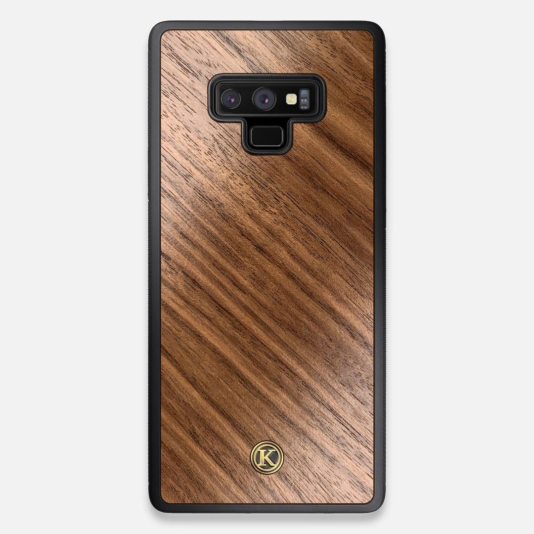 Front view of the Walnut Pure Minimalist Wood Galaxy Note 9 Case by Keyway Designs