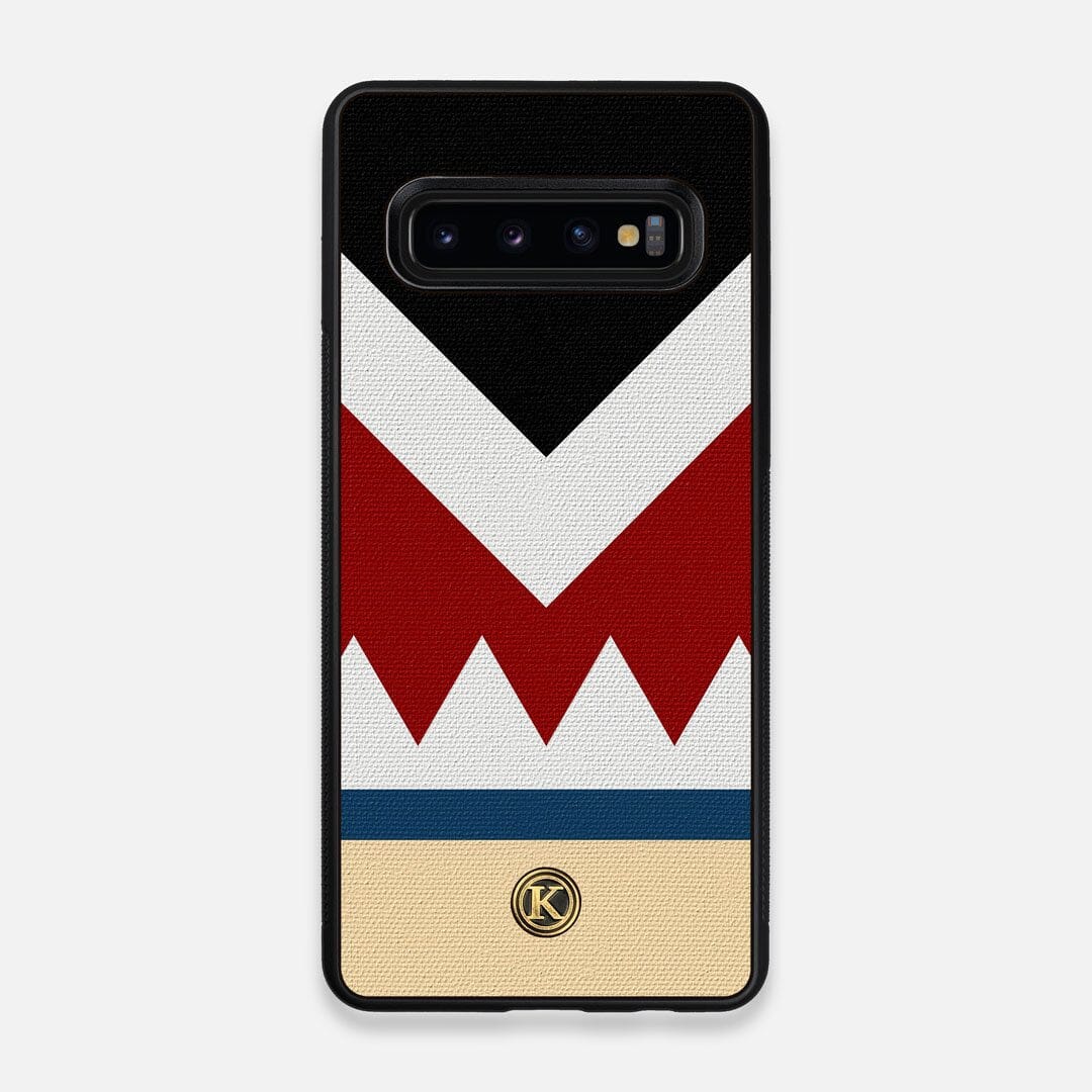 Front view of the Cove Adventure Marker in the Wayfinder series UV-Printed thick cotton canvas Galaxy S10 Case by Keyway Designs