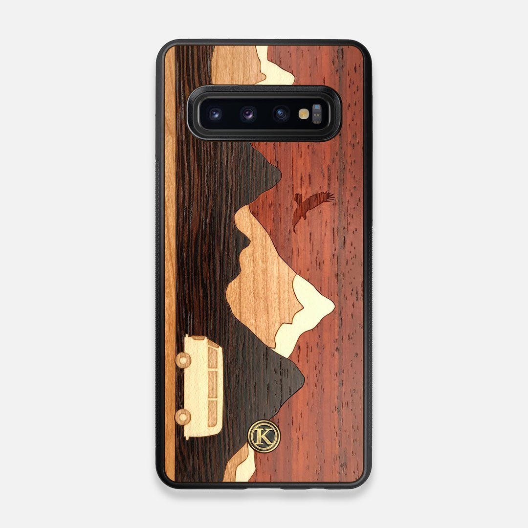 Front view of the Compass By Nrth Blue Denim Galaxy S10 Case by Keyway Designs