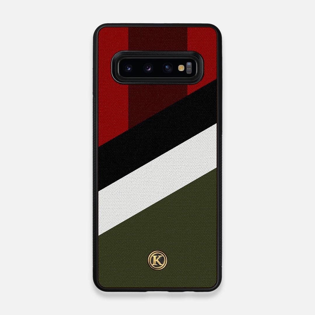 Front view of the Highland Adventure Marker in the Wayfinder series UV-Printed thick cotton canvas Galaxy S10 Case by Keyway Designs