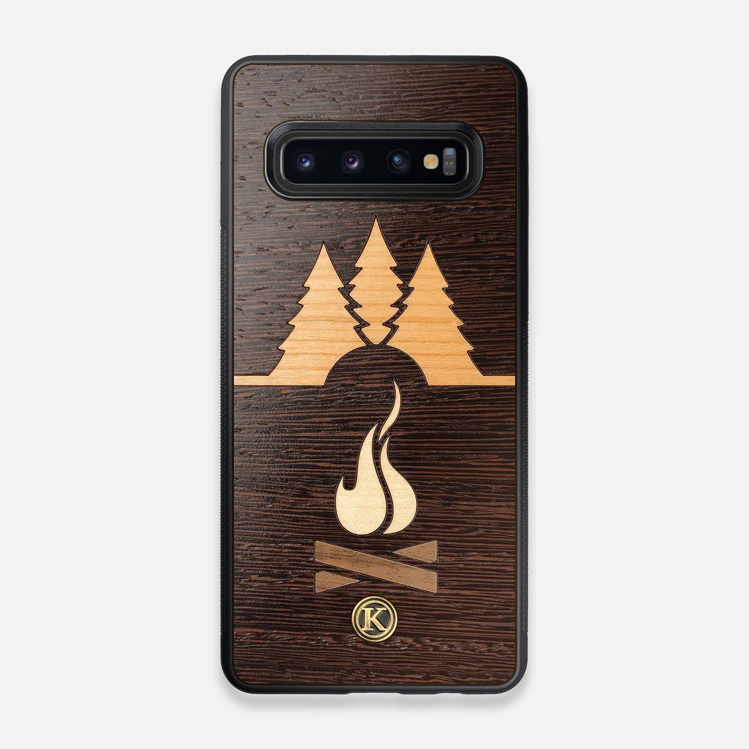 Front view of the Nomad Campsite Wood Galaxy S10 Case by Keyway Designs