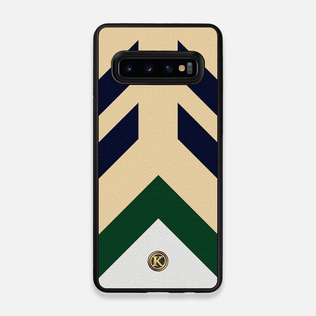 Front view of the Passage Adventure Marker in the Wayfinder series UV-Printed thick cotton canvas Galaxy S10 Case by Keyway Designs