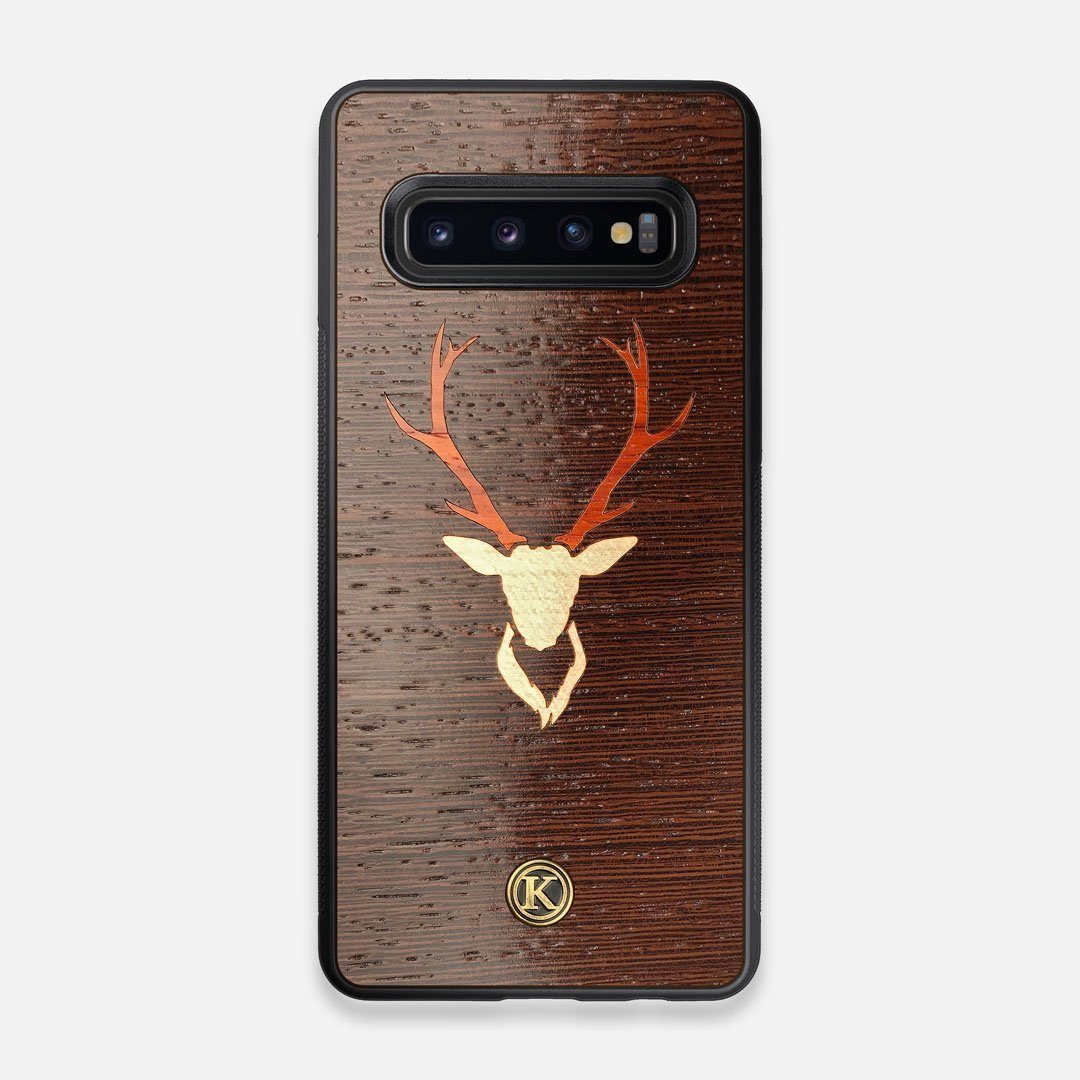 Front view of the Stag Wenge Wood Galaxy S10 Case by Keyway Designs