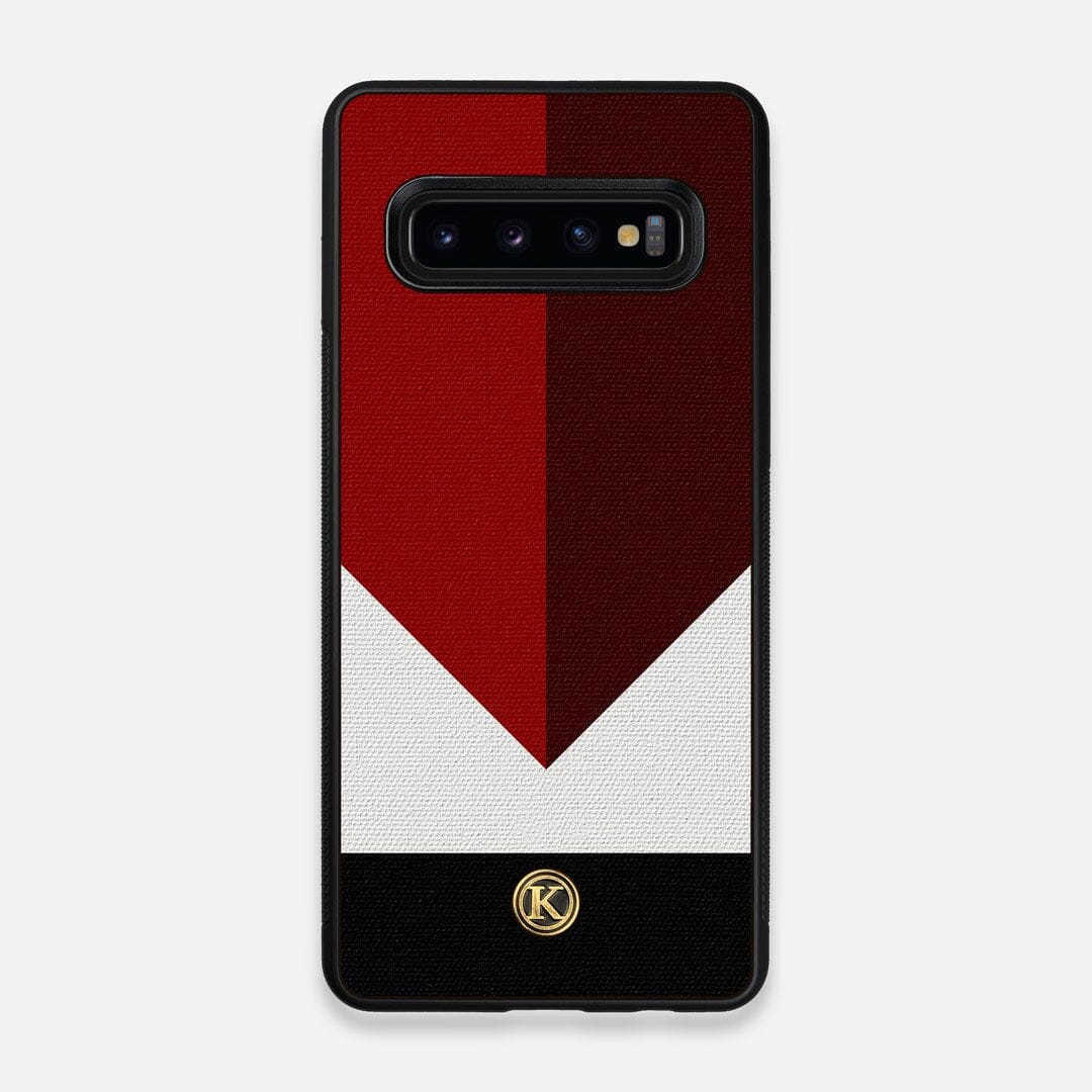 Front view of the Valley Adventure Marker in the Wayfinder series UV-Printed thick cotton canvas Galaxy S10 Case by Keyway Designs