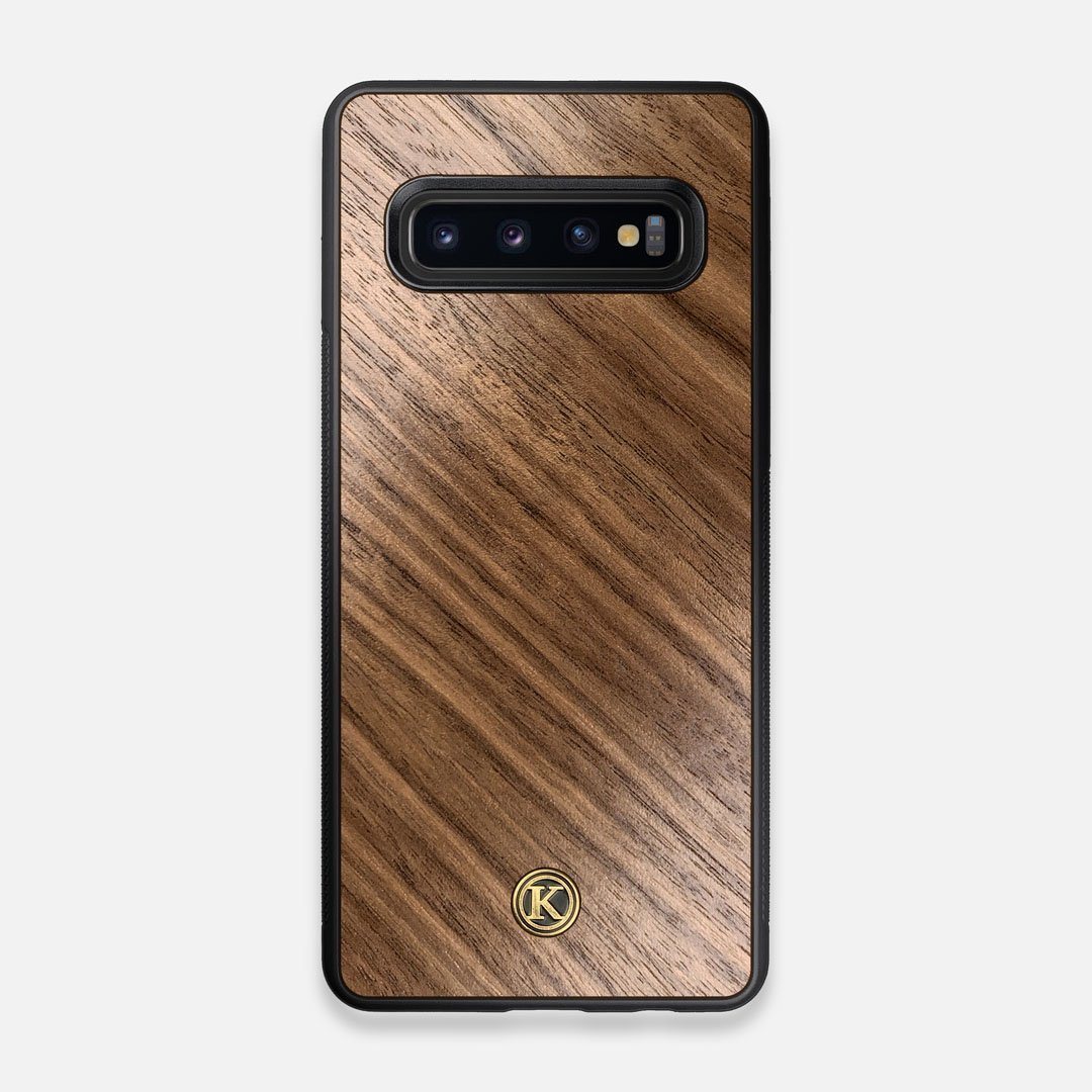 Front view of the Walnut Pure Minimalist Wood Galaxy S10 Case by Keyway Designs