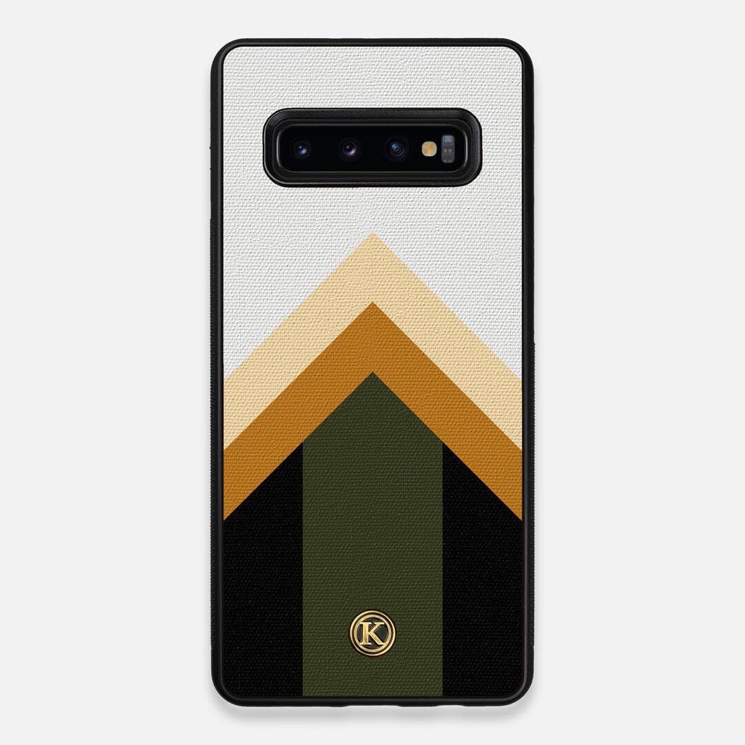 Front view of the Ascent Adventure Marker in the Wayfinder series UV-Printed thick cotton canvas Galaxy S10 Plus Case by Keyway Designs