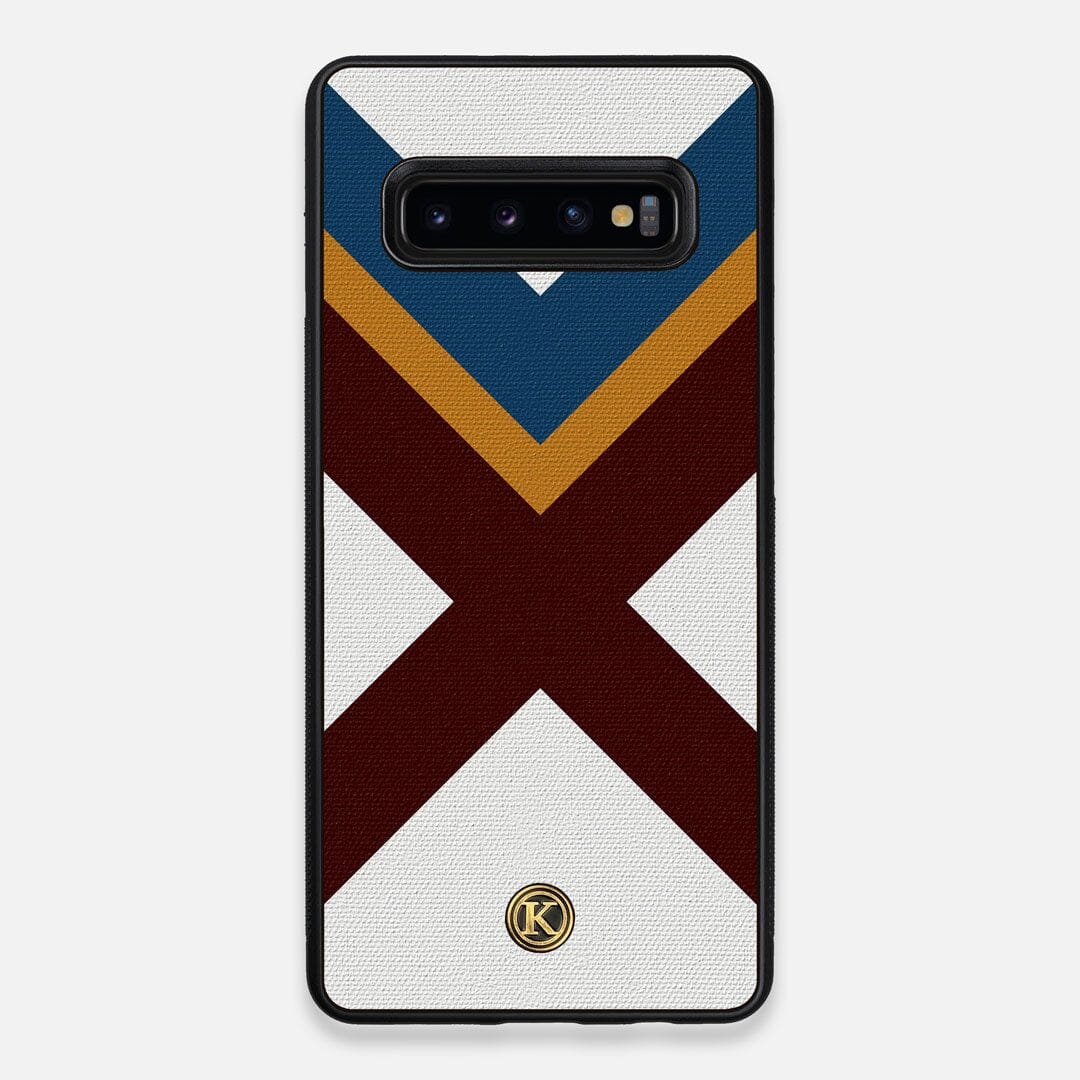 Front view of the Range Adventure Marker in the Wayfinder series UV-Printed thick cotton canvas Galaxy S10 Plus Case by Keyway Designs