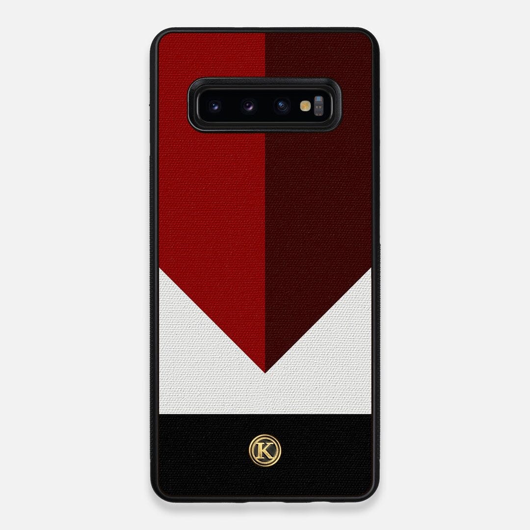 Front view of the Valley Adventure Marker in the Wayfinder series UV-Printed thick cotton canvas Galaxy S10 Plus Case by Keyway Designs