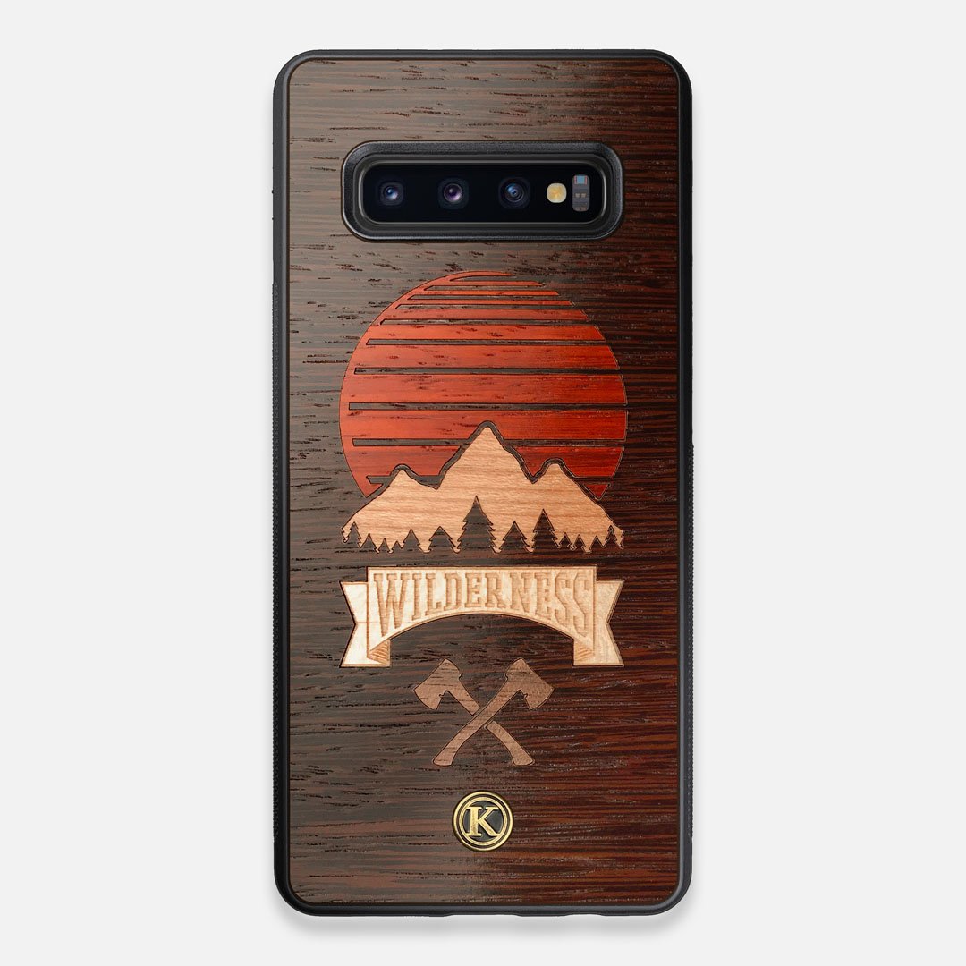 Front view of the Wilderness Wenge Wood Galaxy S10+ Case by Keyway Designs