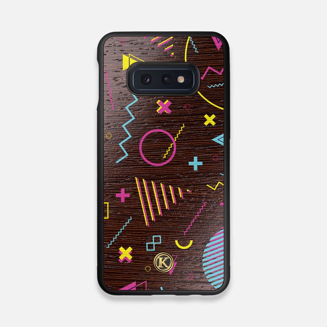 Front view of the 90's inspired, Bayside High esque, printed Maple Wood Galaxy S10e Case by Keyway Designs