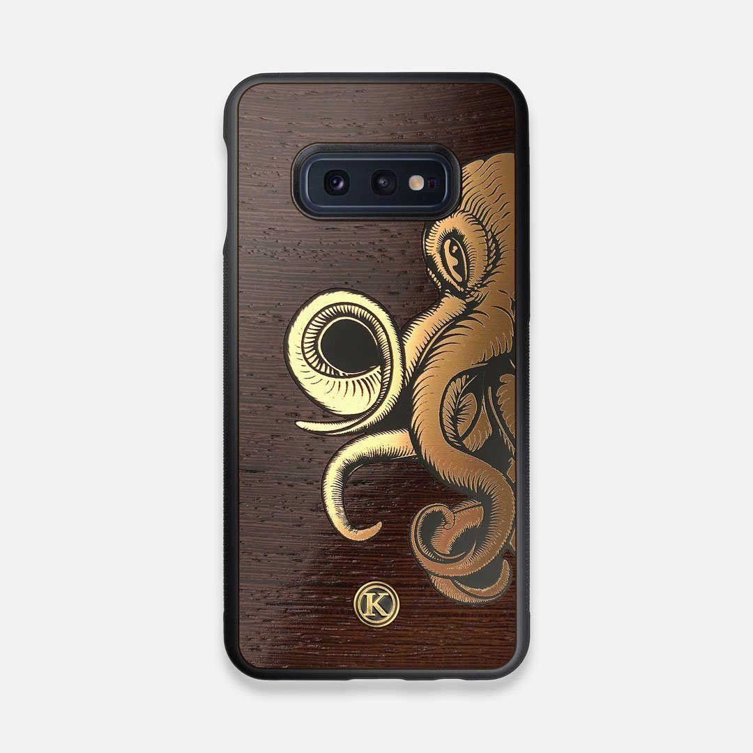 TPU/PC Sides of the classic Camera, silver metallic and wood Galaxy S10e Case by Keyway Designs