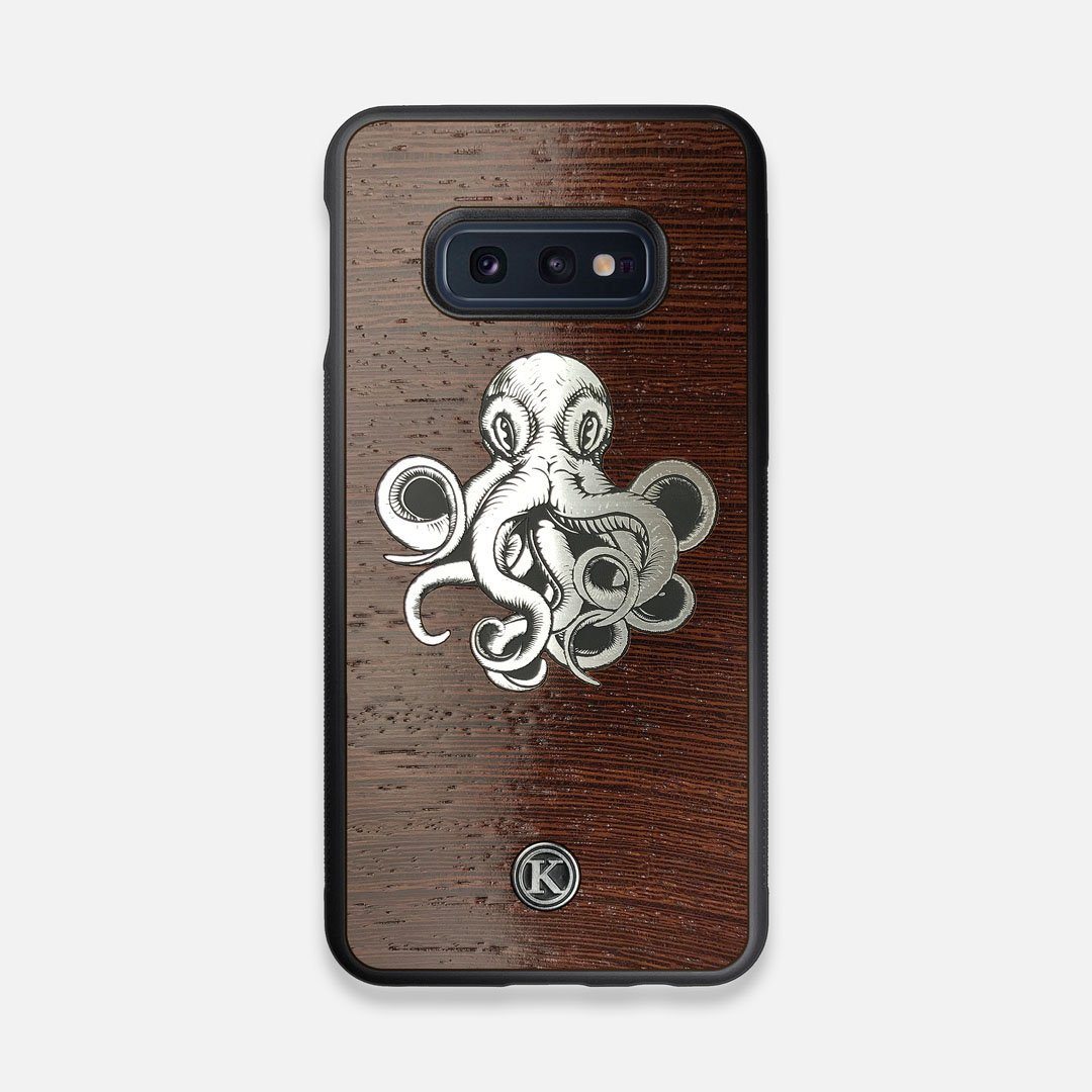 Front view of the Prize Kraken Wenge Wood Galaxy S10e Case by Keyway Designs