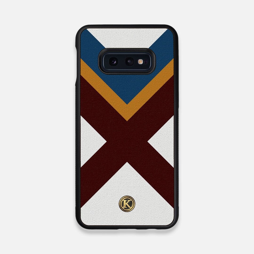 Front view of the Range Adventure Marker in the Wayfinder series UV-Printed thick cotton canvas Galaxy S10e Case by Keyway Designs