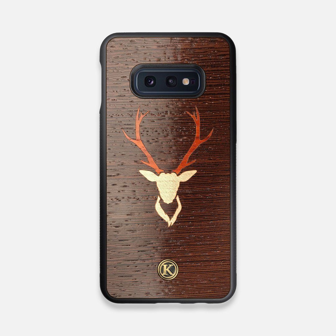 Front view of the Stag Wenge Wood Galaxy S10e Case by Keyway Designs
