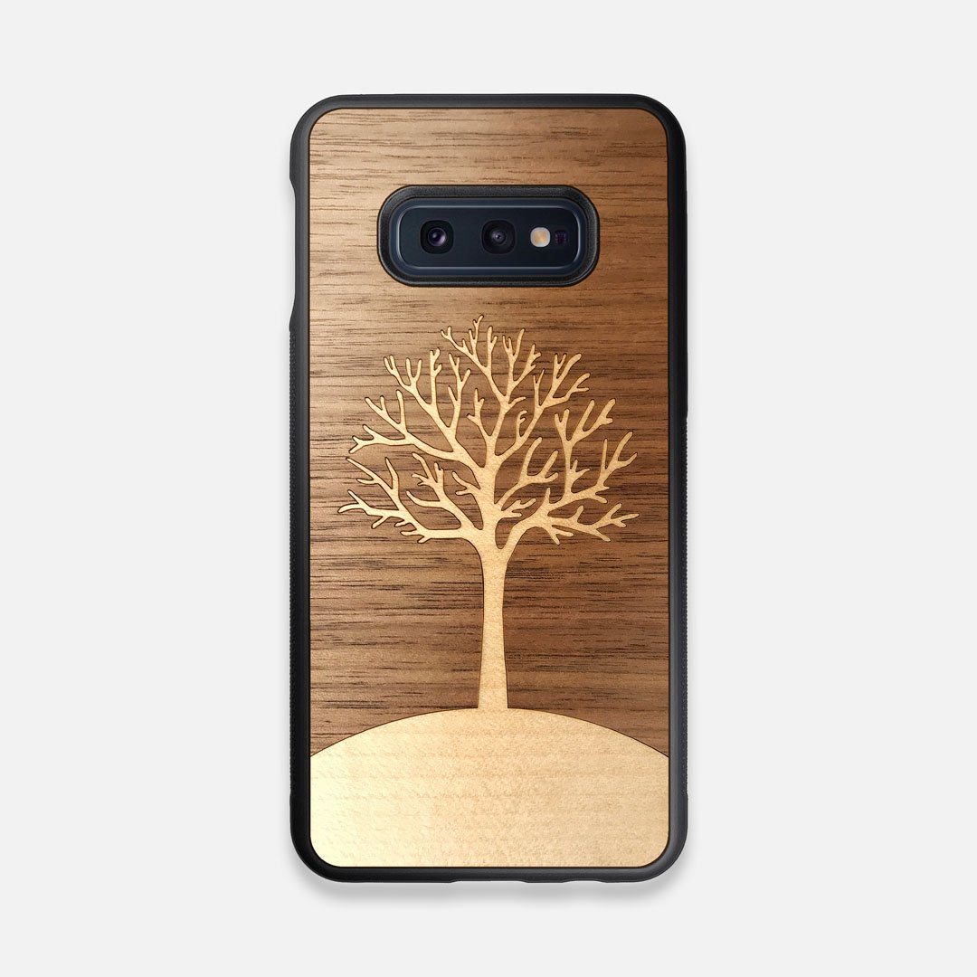 Front view of the Tree Of Life Walnut Wood Galaxy S10e Case by Keyway Designs