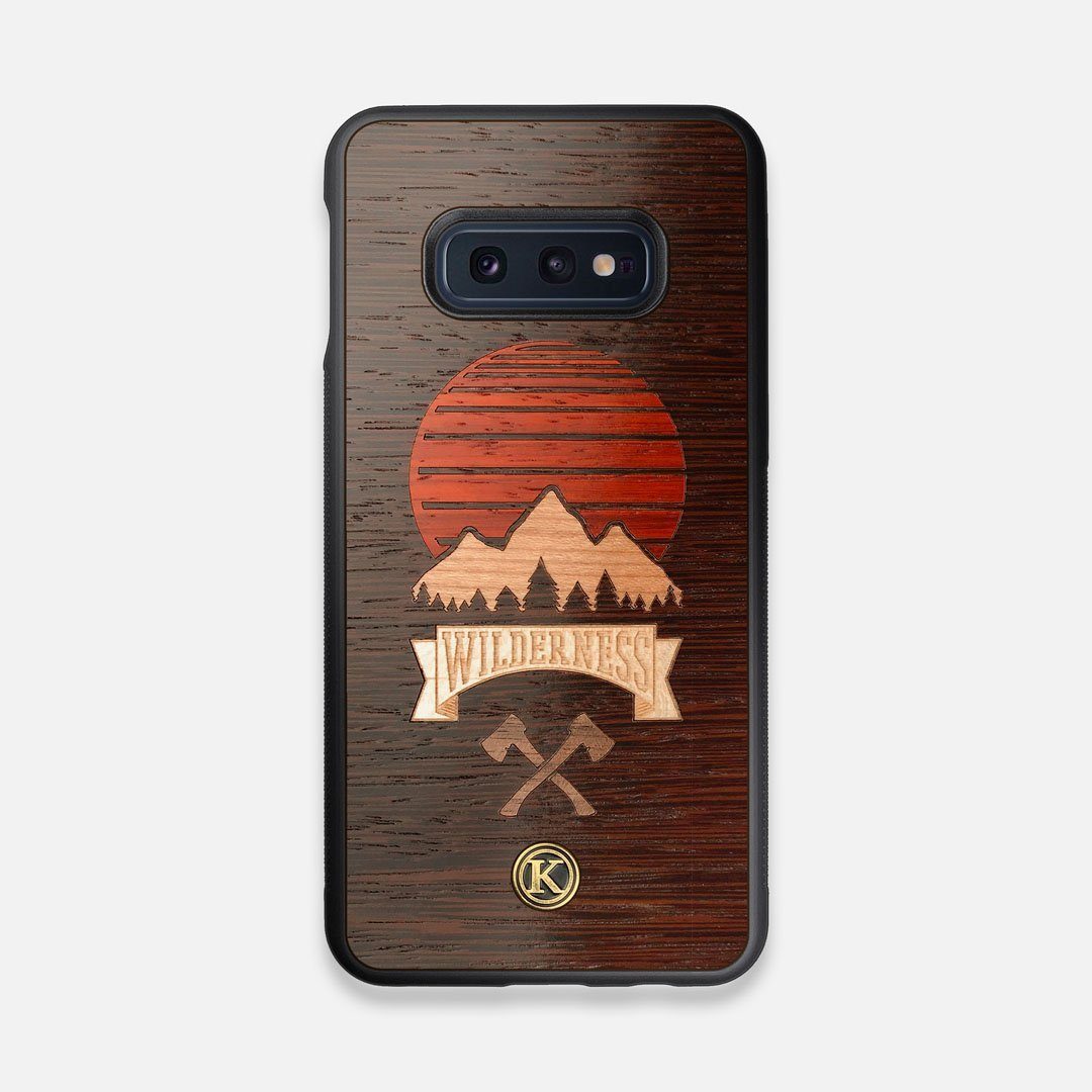 Front view of the Wilderness Wenge Wood Galaxy S10e Case by Keyway Designs