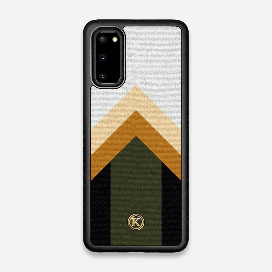 Front view of the Ascent Adventure Marker in the Wayfinder series UV-Printed thick cotton canvas Galaxy S20 Case by Keyway Designs