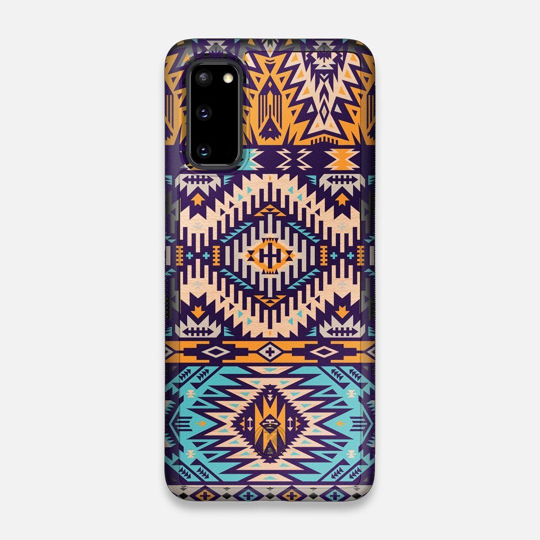 Front view of the vibrant Aztec printed Maple Wood Galaxy S20 Case by Keyway Designs