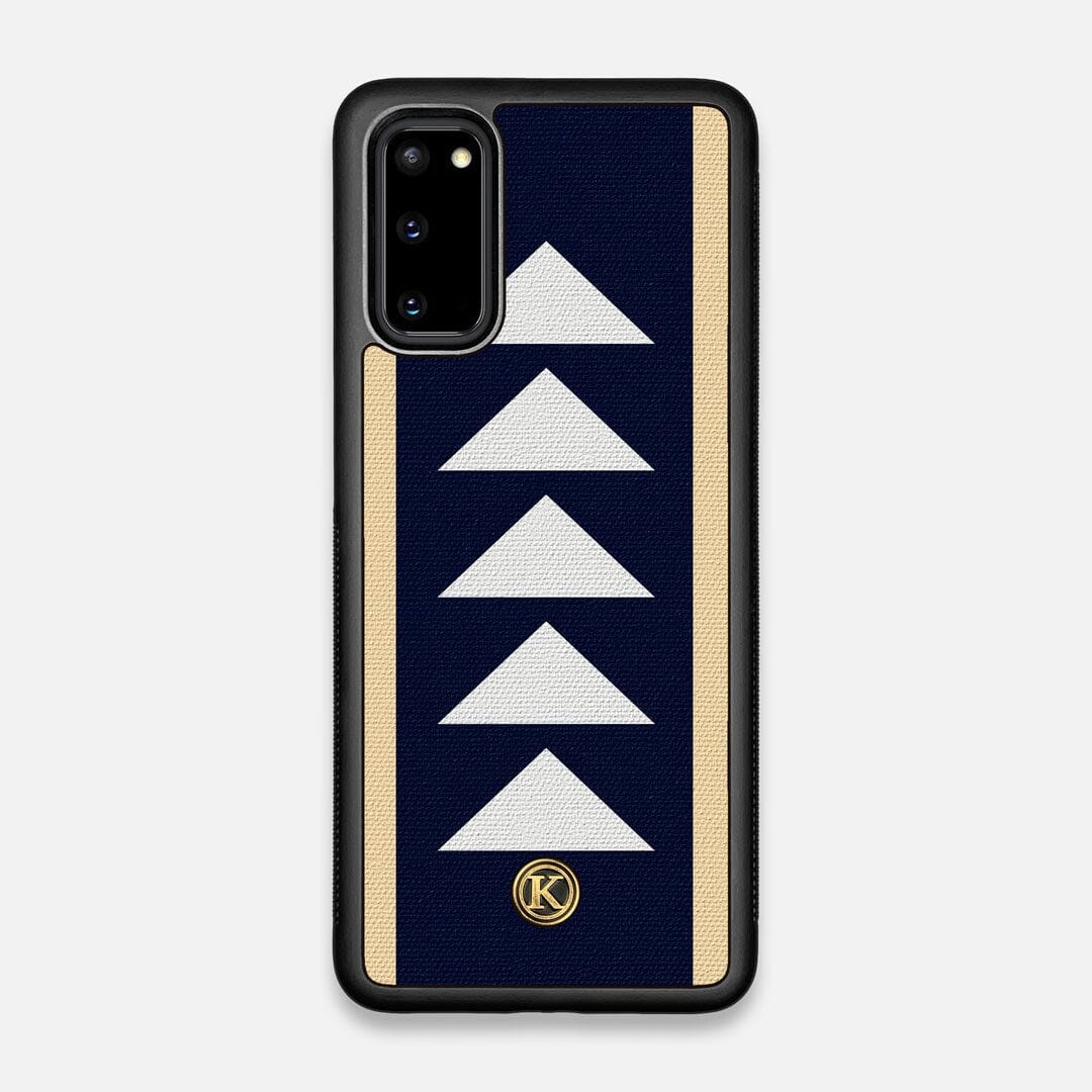 Front view of the Track Adventure Marker in the Wayfinder series UV-Printed thick cotton canvas Galaxy S20 Case by Keyway Designs