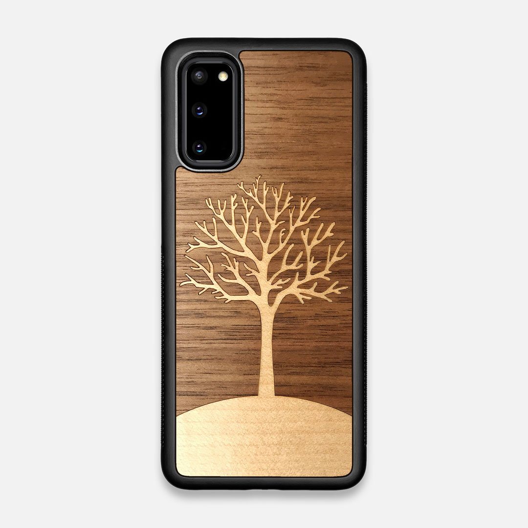 Front view of the Tree Of Life Walnut Wood Galaxy S20 Case by Keyway Designs