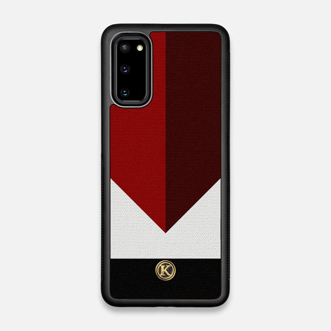 Front view of the Valley Adventure Marker in the Wayfinder series UV-Printed thick cotton canvas Galaxy S20 Case by Keyway Designs