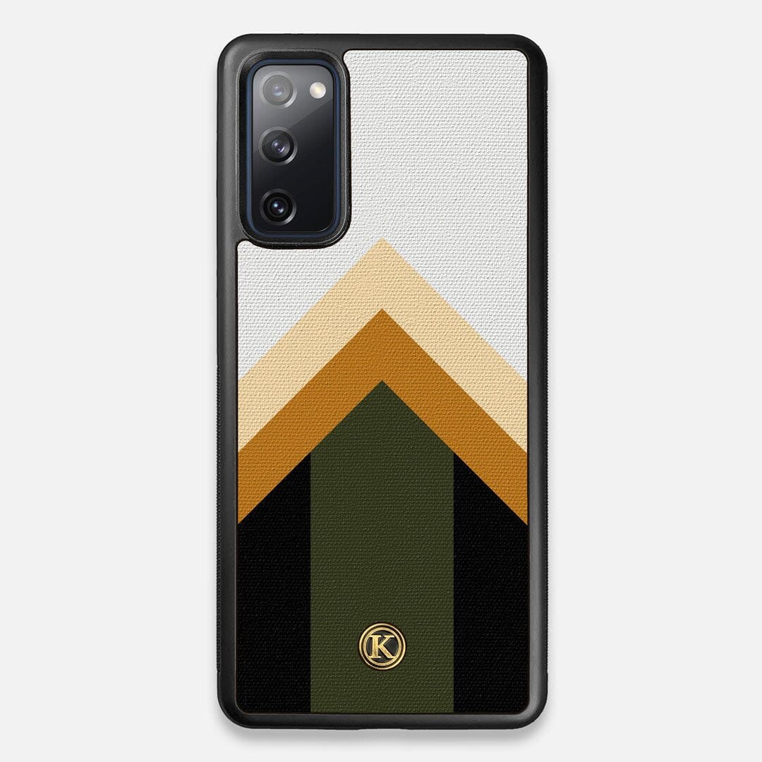 Front view of the Ascent Adventure Marker in the Wayfinder series UV-Printed thick cotton canvas Galaxy S20 FE Case by Keyway Designs