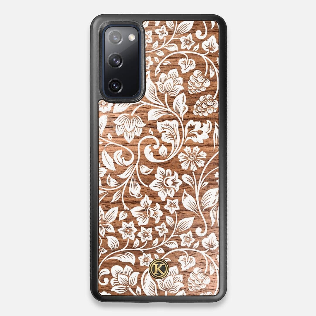Front view of the Blossom Whitewash Wood Galaxy S20 FE Case by Keyway Designs