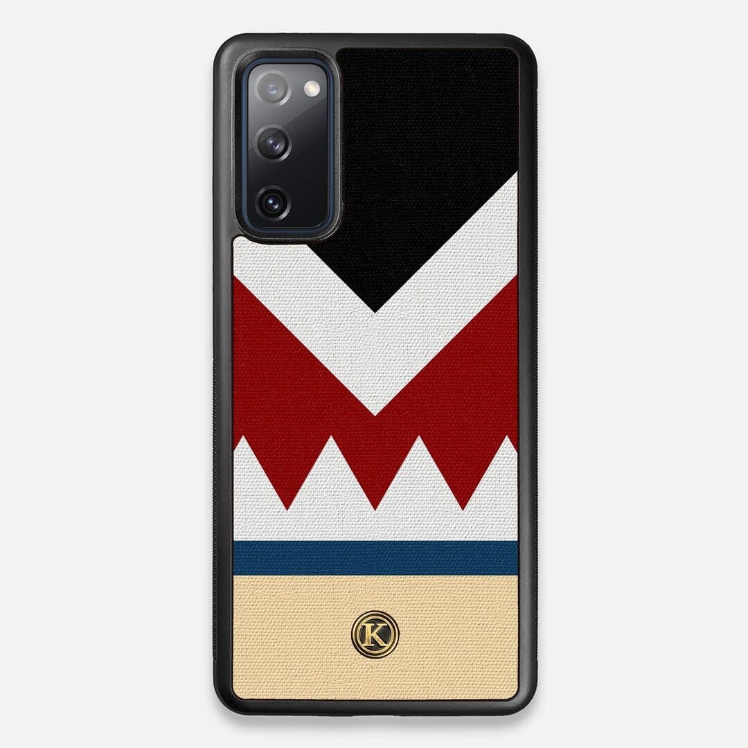 Front view of the Cove Adventure Marker in the Wayfinder series UV-Printed thick cotton canvas Galaxy S20 FE Case by Keyway Designs