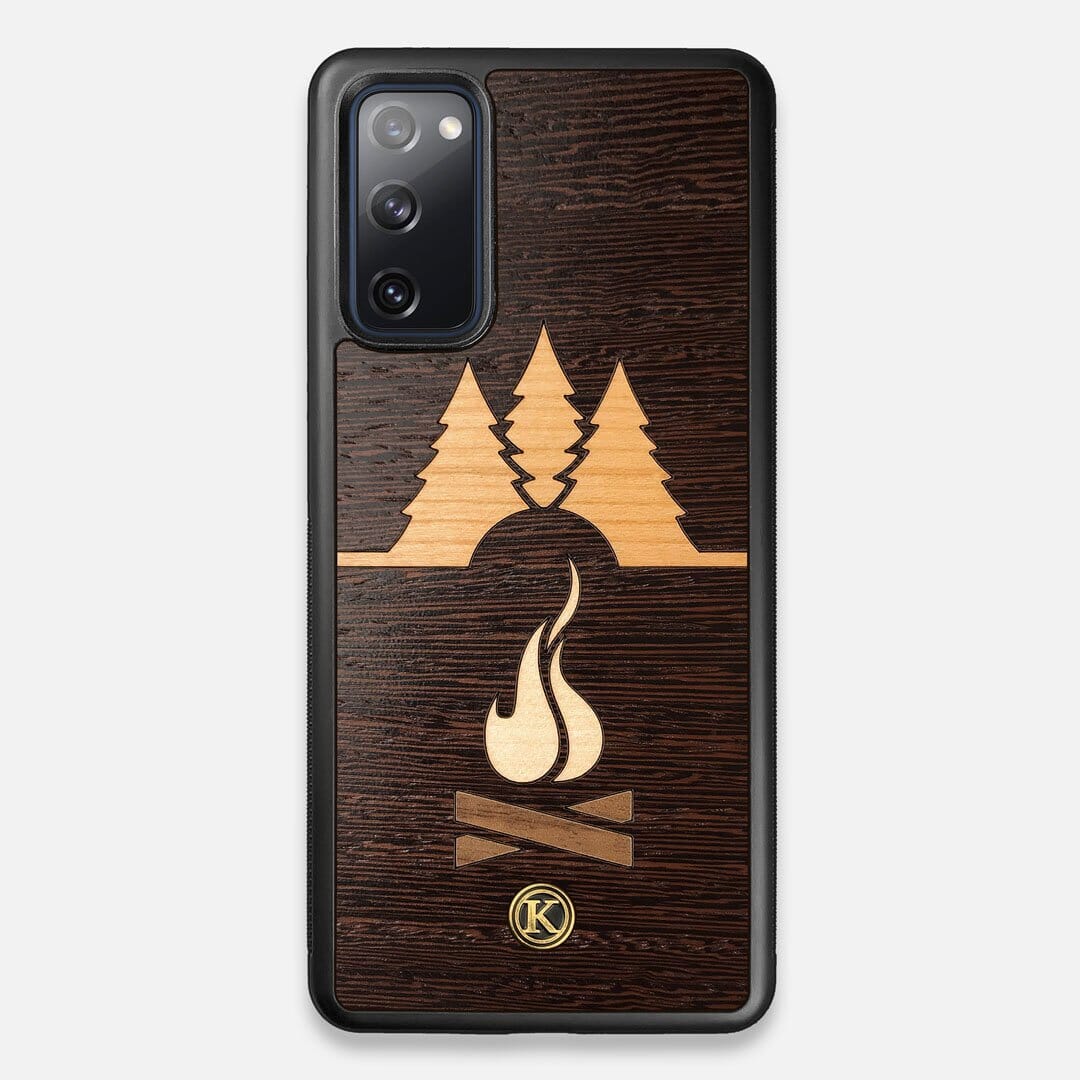 Front view of the Nomad Campsite Wood Galaxy S20 FE Case by Keyway Designs