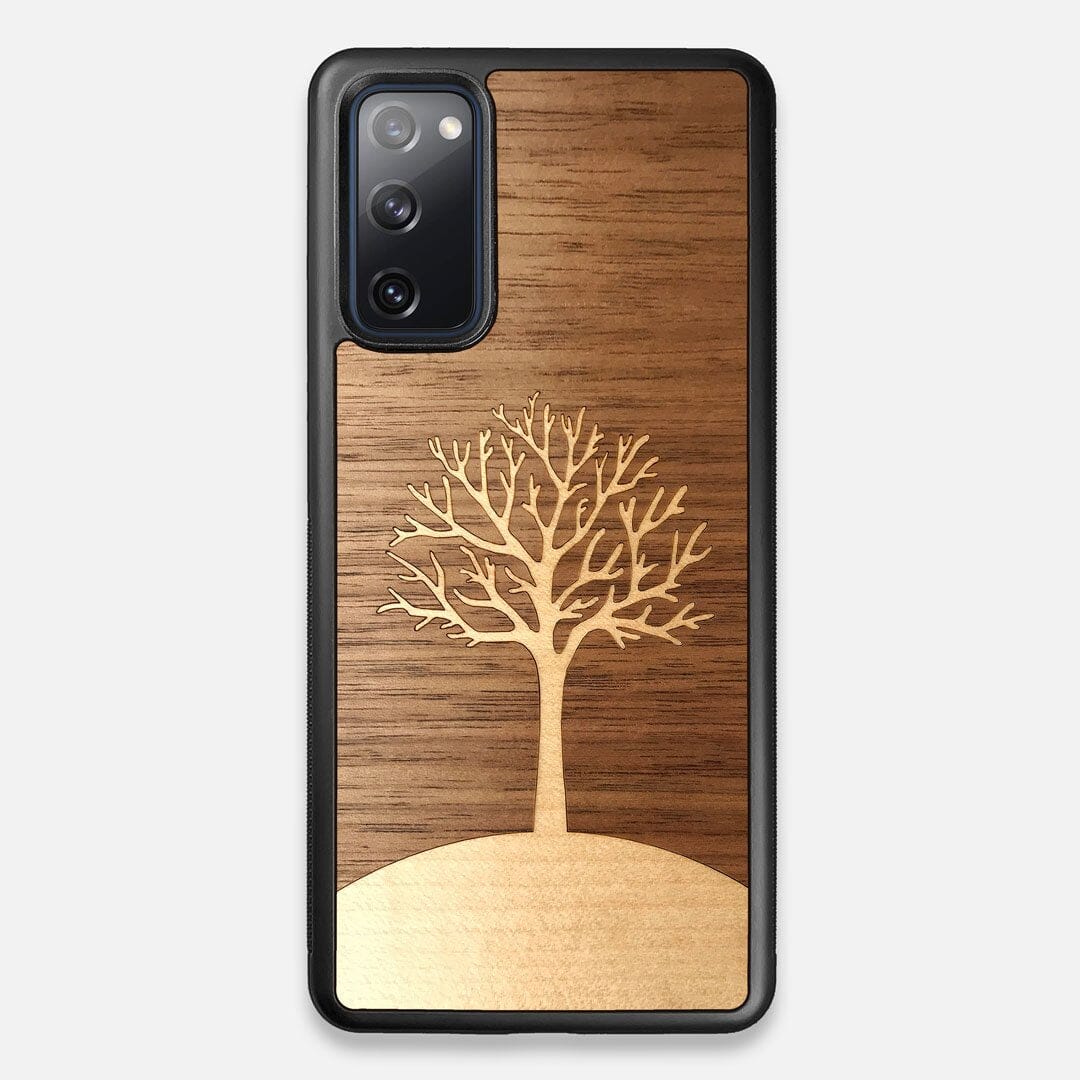 Front view of the Tree Of Life Walnut Wood Galaxy S20 FE Case by Keyway Designs