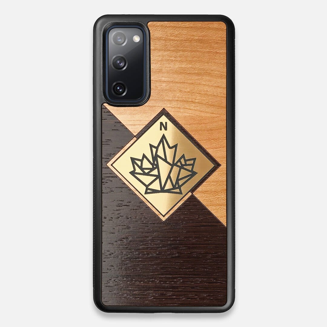 Front view of the True North by Northern Philosophy Cherry & Wenge Wood Galaxy S20 FE Case by Keyway Designs