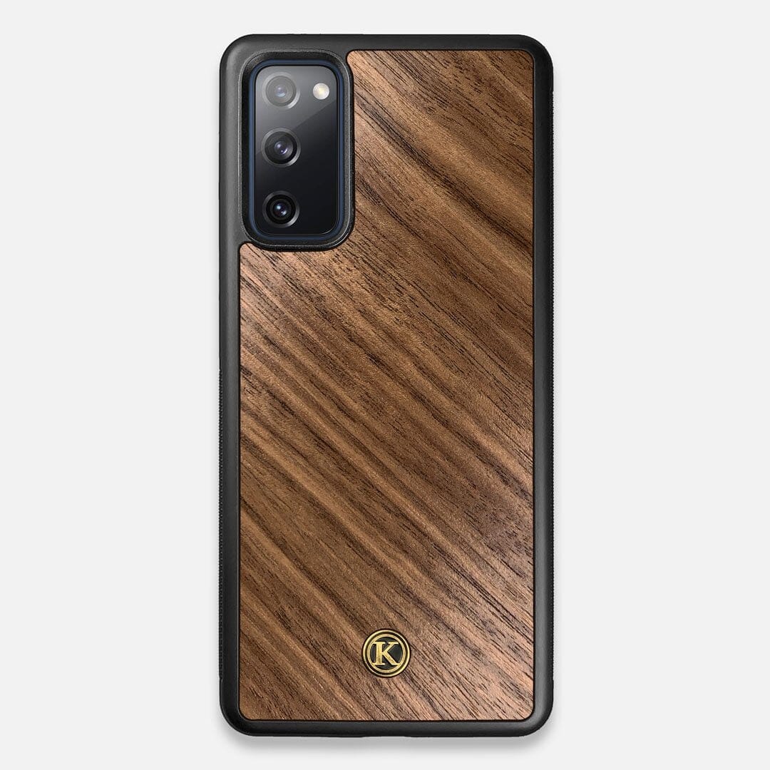 Front view of the Walnut Pure Minimalist Wood Galaxy S20 FE Case by Keyway Designs