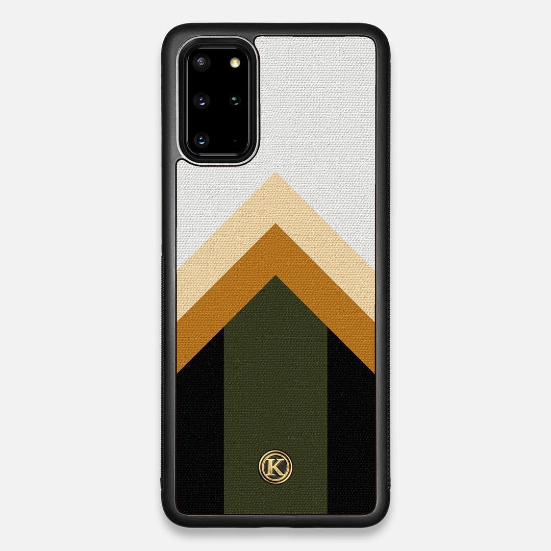 Front view of the Ascent Adventure Marker in the Wayfinder series UV-Printed thick cotton canvas Galaxy S20 Plus Case by Keyway Designs