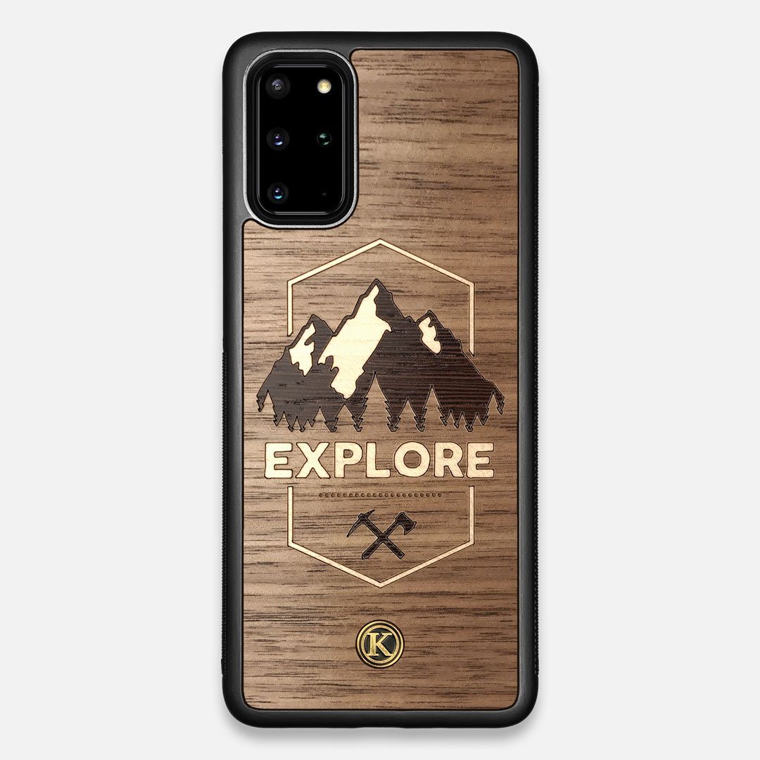 Front view of the Compass By Nrth Blue Denim Galaxy S20+ Case by Keyway Designs