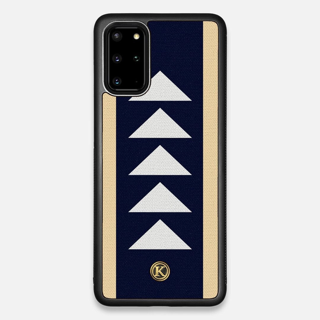 Front view of the Track Adventure Marker in the Wayfinder series UV-Printed thick cotton canvas Galaxy S20 Plus Case by Keyway Designs
