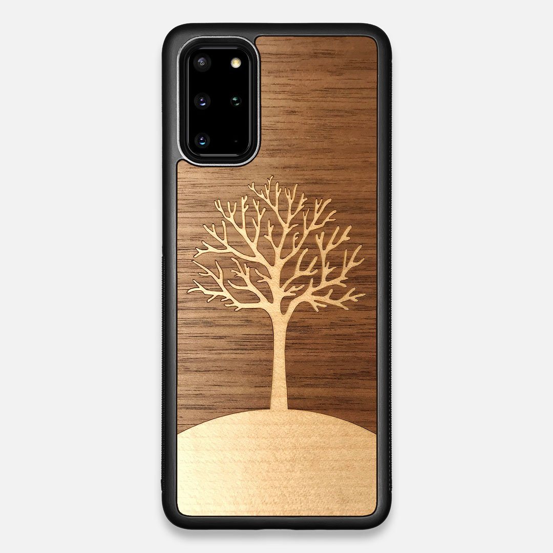 Front view of the Tree Of Life Walnut Wood Galaxy S20+ Case by Keyway Designs