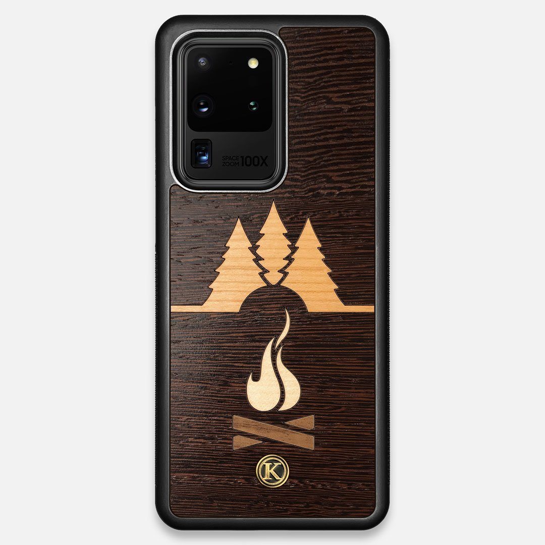 Front view of the Nomad Campsite Wood Galaxy S20 Ultra Case by Keyway Designs
